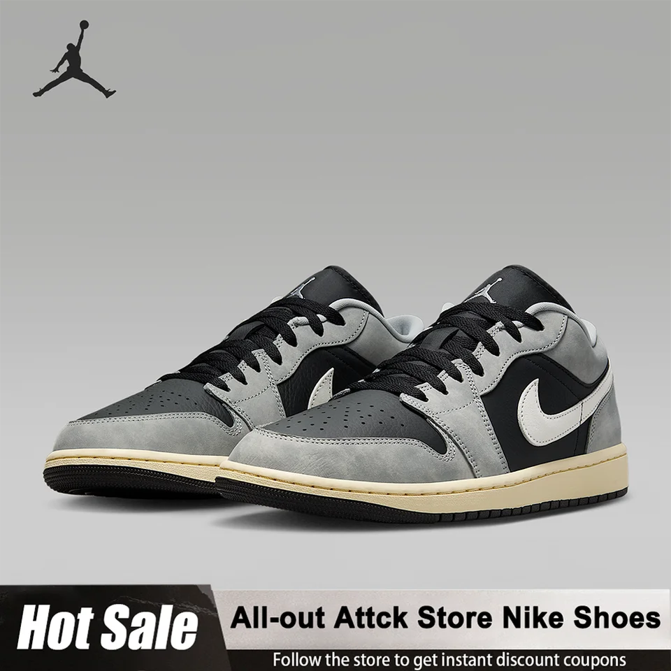 S0cd8fc3e1b394f09bb2f94c68f78f798q.png_960x960.webp Nike Jordan Air 1 Low Men's Classic Lightweight Durable Basketball Shoes HQ2010-012 Smoke Grey Comfortable Non-slip Sneakers - Image 1