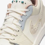 Nike Air Jordan 1 versatile Comfortable Durable Low-top Retro Basketball Shoes For Women Off-white Non-slip Sneakers IH7323-100 - Image 7