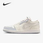 Nike Air Jordan 1 versatile Comfortable Durable Low-top Retro Basketball Shoes For Women Off-white Non-slip Sneakers IH7323-100